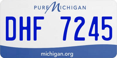 MI license plate DHF7245