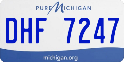 MI license plate DHF7247
