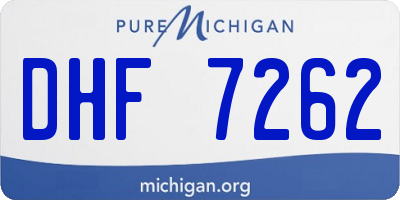 MI license plate DHF7262