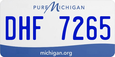 MI license plate DHF7265