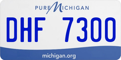 MI license plate DHF7300