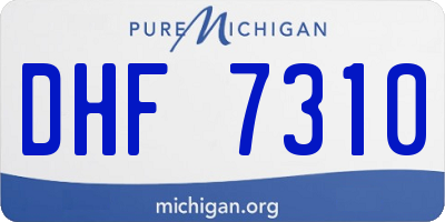 MI license plate DHF7310