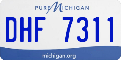 MI license plate DHF7311