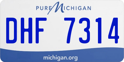 MI license plate DHF7314