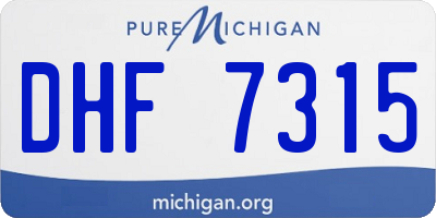 MI license plate DHF7315