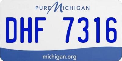 MI license plate DHF7316