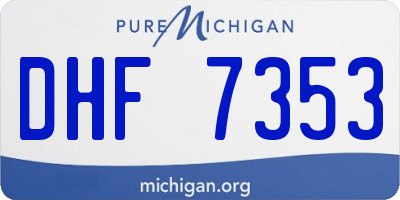 MI license plate DHF7353