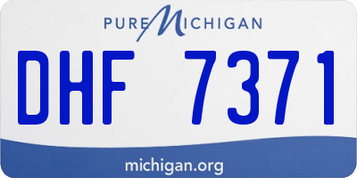 MI license plate DHF7371