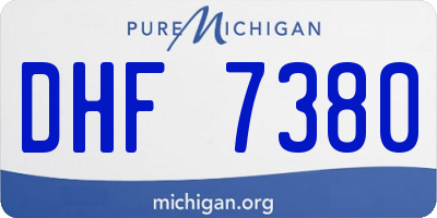 MI license plate DHF7380