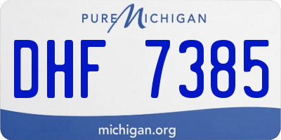 MI license plate DHF7385