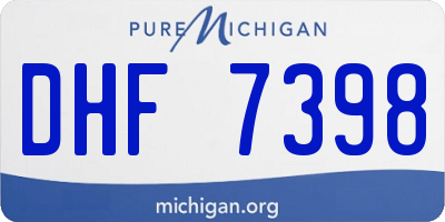 MI license plate DHF7398