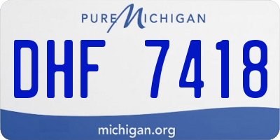 MI license plate DHF7418