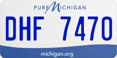 MI license plate DHF7470