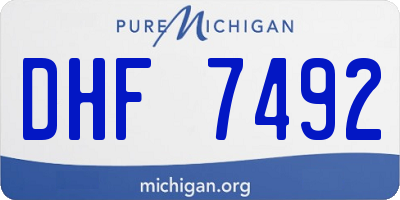 MI license plate DHF7492
