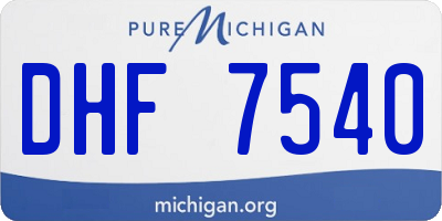 MI license plate DHF7540