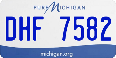 MI license plate DHF7582
