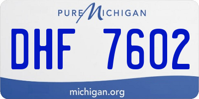 MI license plate DHF7602