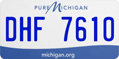 MI license plate DHF7610