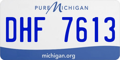 MI license plate DHF7613