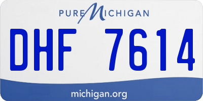 MI license plate DHF7614