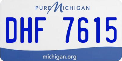 MI license plate DHF7615