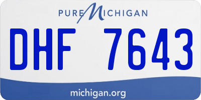 MI license plate DHF7643