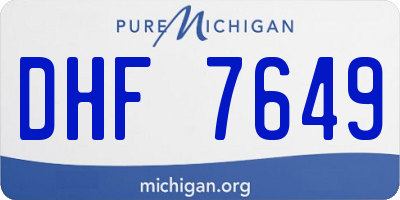 MI license plate DHF7649