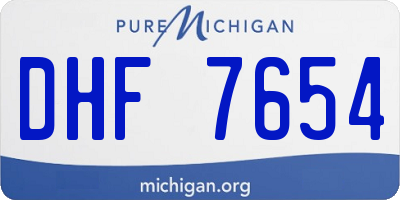 MI license plate DHF7654