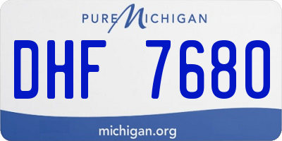 MI license plate DHF7680