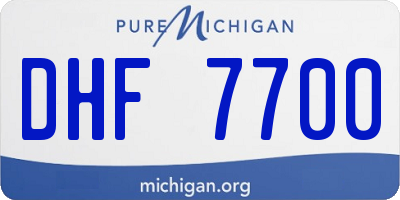 MI license plate DHF7700