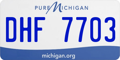 MI license plate DHF7703