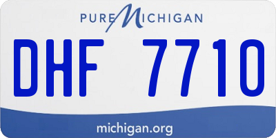MI license plate DHF7710