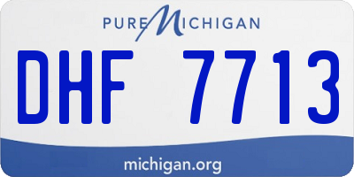 MI license plate DHF7713
