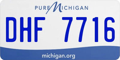 MI license plate DHF7716
