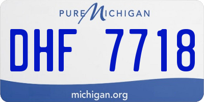 MI license plate DHF7718