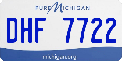 MI license plate DHF7722