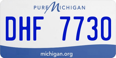 MI license plate DHF7730