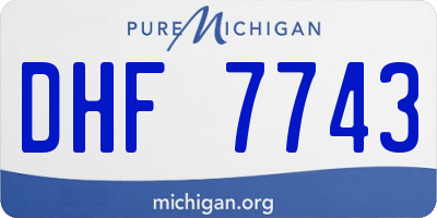 MI license plate DHF7743