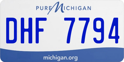 MI license plate DHF7794