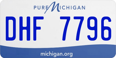 MI license plate DHF7796