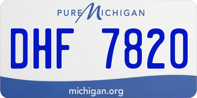 MI license plate DHF7820