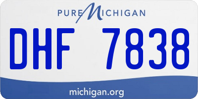 MI license plate DHF7838