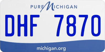 MI license plate DHF7870