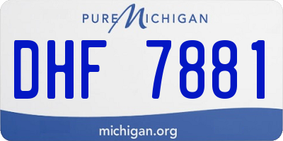 MI license plate DHF7881