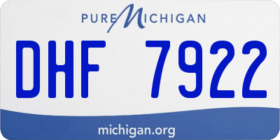 MI license plate DHF7922