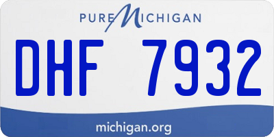 MI license plate DHF7932