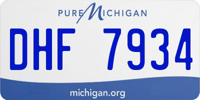 MI license plate DHF7934