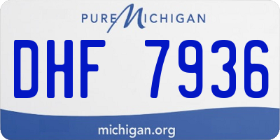 MI license plate DHF7936