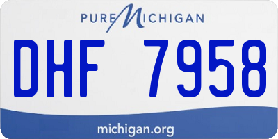 MI license plate DHF7958