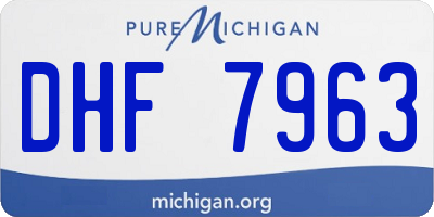 MI license plate DHF7963